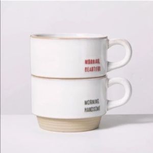 Morning, Beautiful and Morning Handsome Stoneware Mug Set - Magnolia